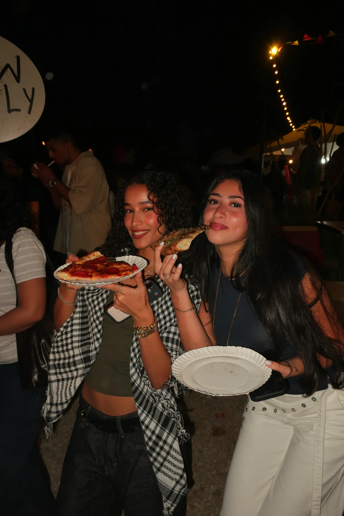 Crowd gathered around the pop-up