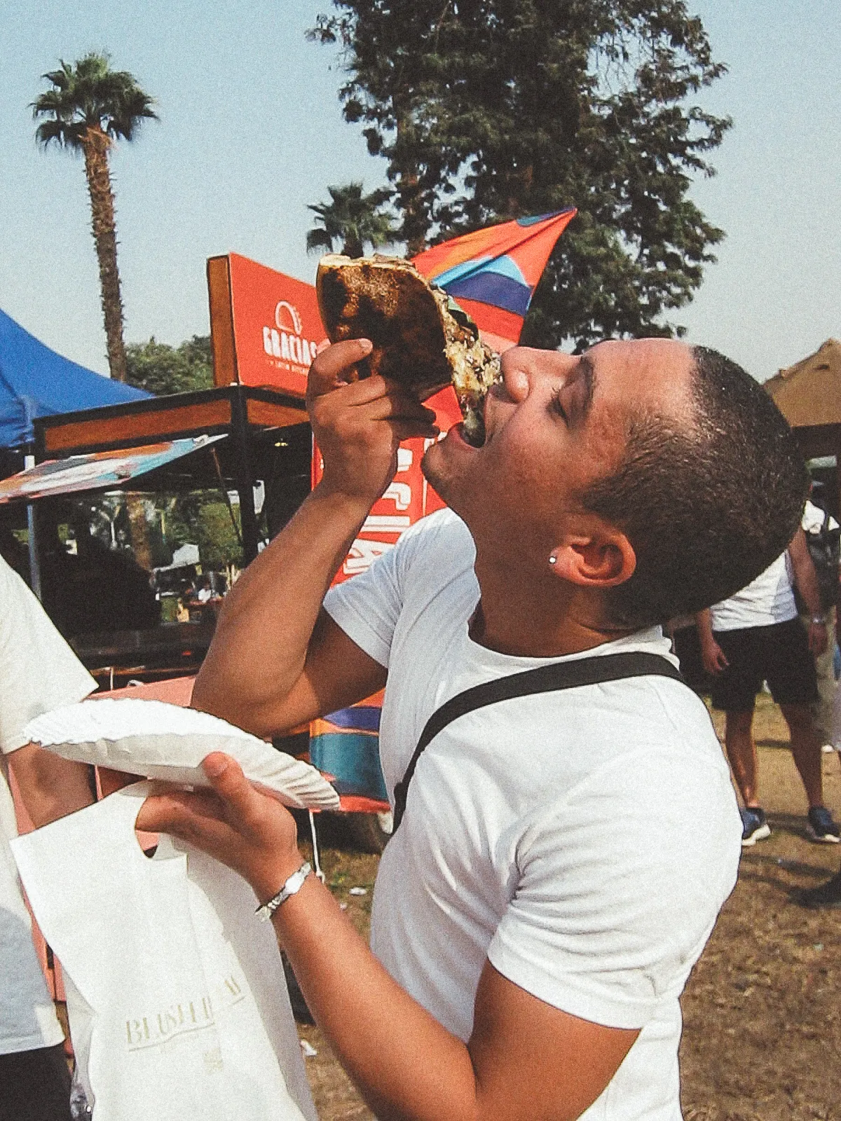 Wood-fired pizza oven on-site